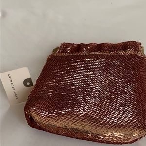 Sequin Salmon Pink Anthropologie Pouch